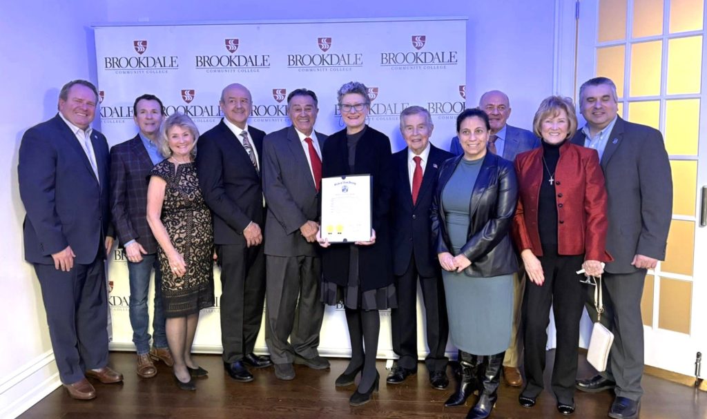 Parker and Brookdale Community College representatives at the 2025 Brookdale award presentation